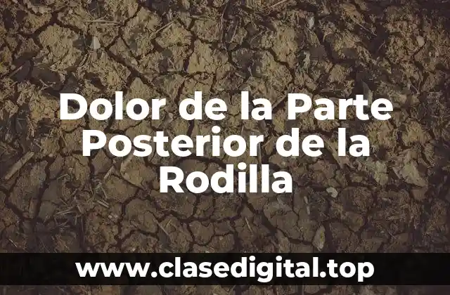 Dolor de la Parte Posterior de la Rodilla