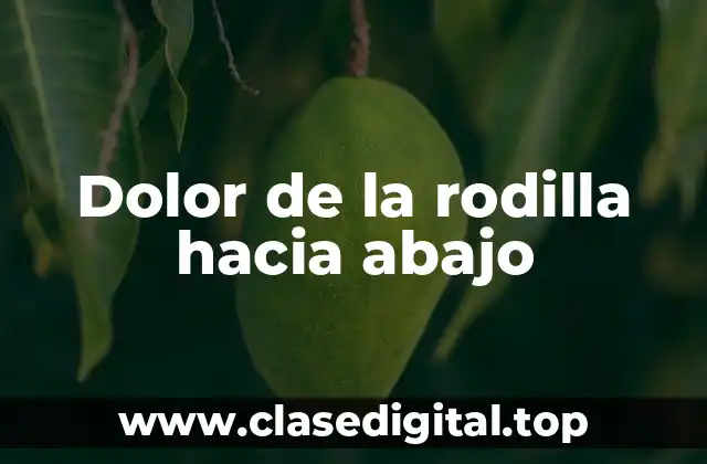 Dolor de la rodilla hacia abajo