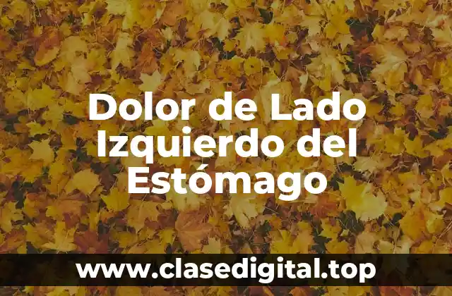 Causas del Dolor de Lado Izquierdo del Estómago