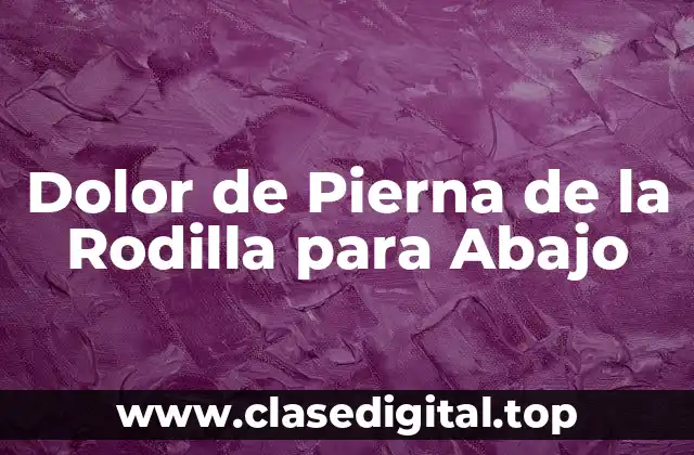 Dolor de Pierna de la Rodilla para Abajo