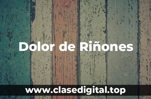 Causas del Dolor de Riñones