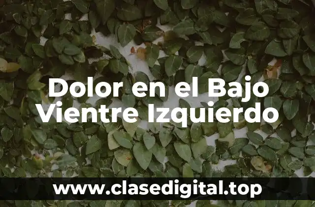 Causas del Dolor en el Bajo Vientre Izquierdo