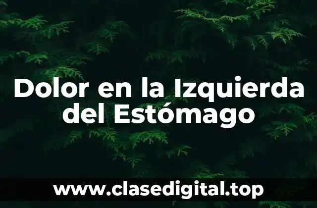 Causas del Dolor en la Izquierda del Estómago