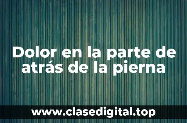 Dolor en la parte de atrás de la pierna