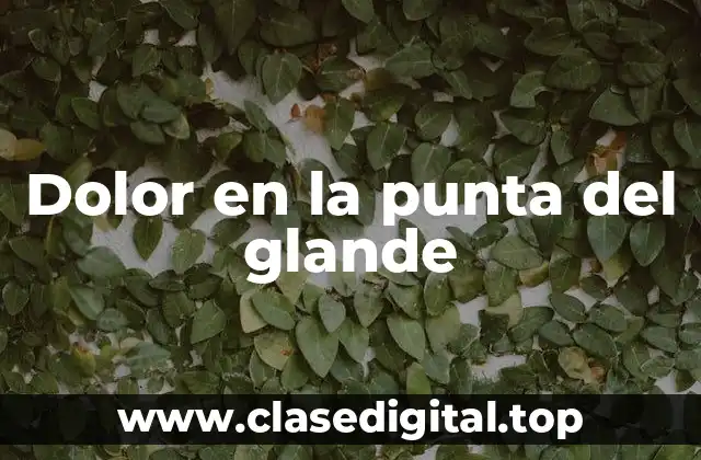 Dolor en la punta del glande