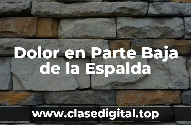 Dolor en Parte Baja de la Espalda