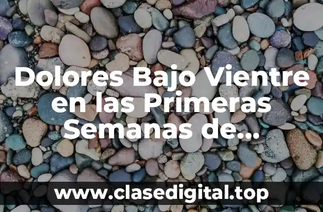 Dolores Bajo Vientre en las Primeras Semanas de Embarazo