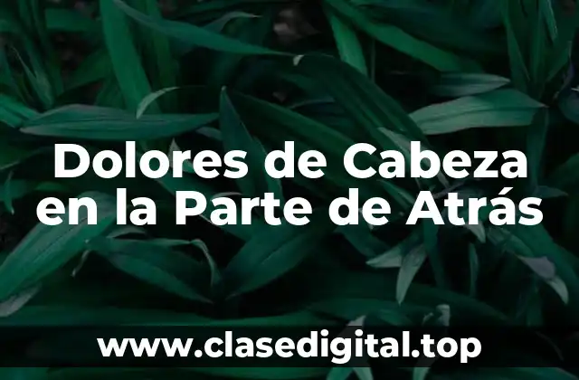 Causas de Dolores de Cabeza en la Parte de Atrás