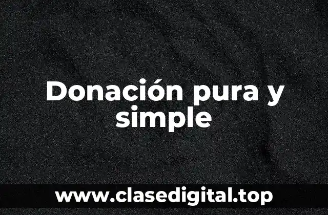 Donación pura y simple