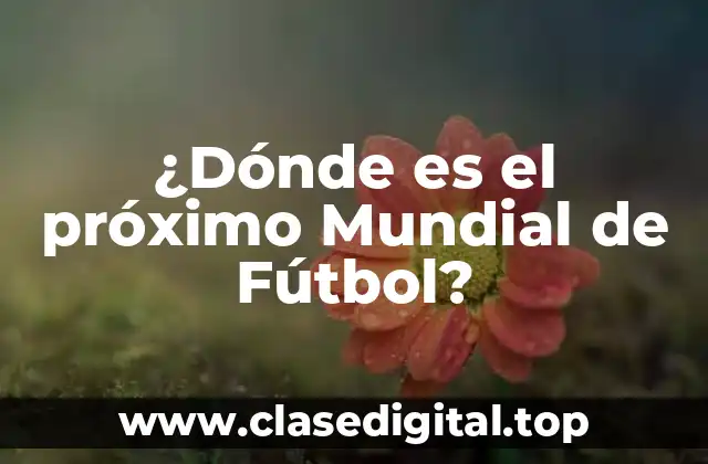 ¿Dónde es el próximo Mundial de Fútbol?