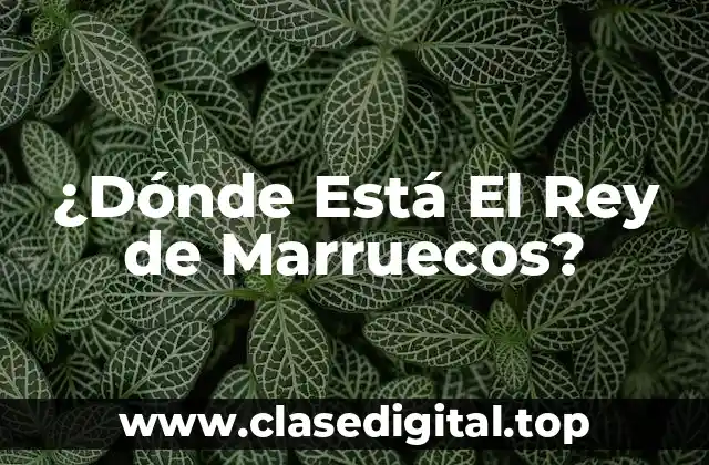 ¿Dónde Está El Rey de Marruecos?