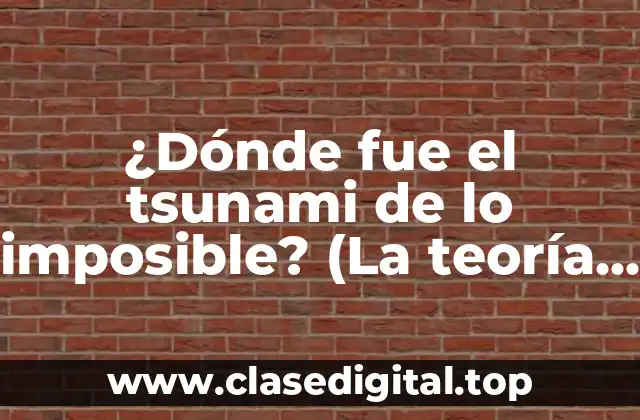 ¿Dónde fue el tsunami de lo imposible? (La teoría de la singularidad)