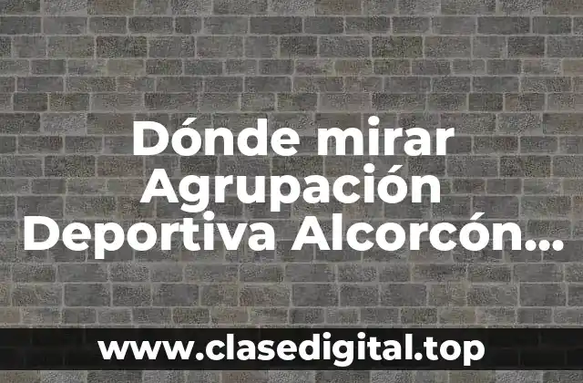 Dónde mirar Agrupación Deportiva Alcorcón vs Club Deportivo Castellón en vivo
