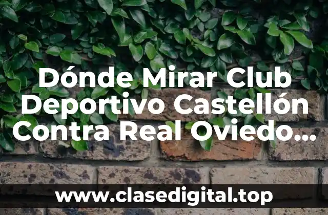 Dónde Mirar Club Deportivo Castellón Contra Real Oviedo en Vivo por Internet