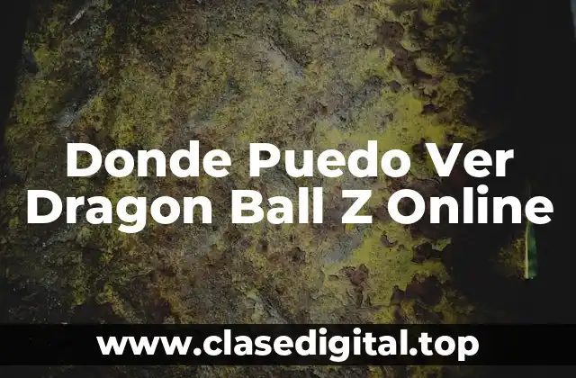Donde Puedo Ver Dragon Ball Z Online
