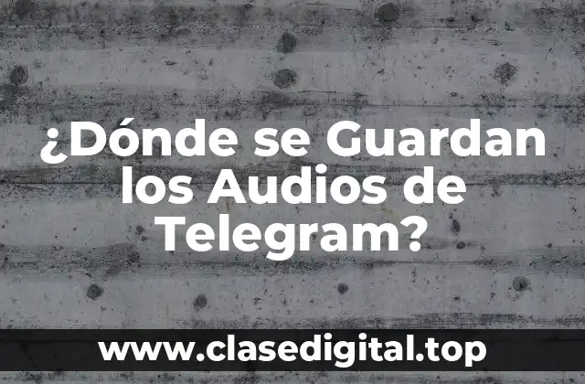 ¿Dónde se Guardan los Audios de Telegram?