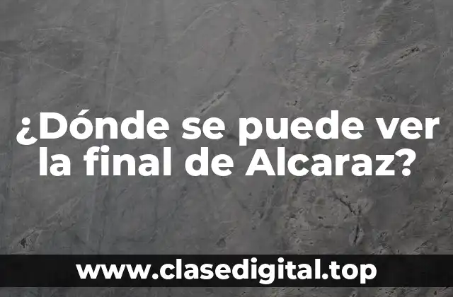 ¿Dónde se puede ver la final de Alcaraz?