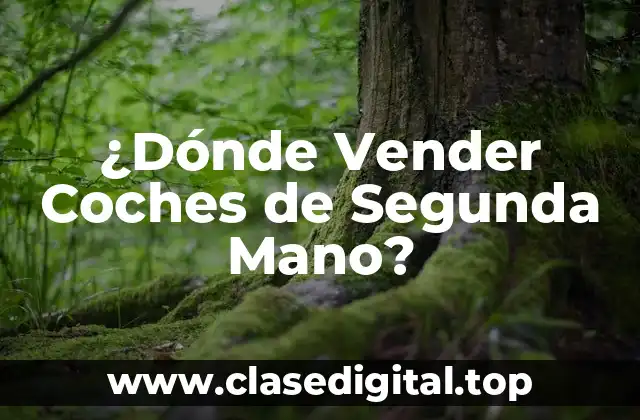 ¿Dónde Vender Coches de Segunda Mano?
