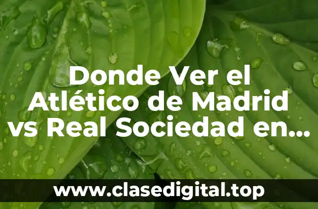 Donde Ver el Atlético de Madrid vs Real Sociedad en Vivo y en Directo