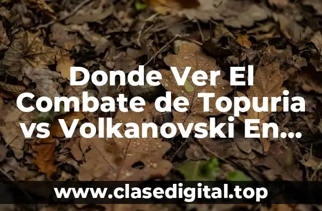 Donde Ver El Combate de Topuria vs Volkanovski En Vivo Online