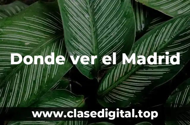 Donde ver el Madrid