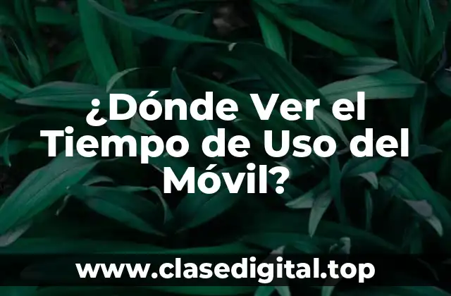 ¿Dónde Ver el Tiempo de Uso del Móvil?