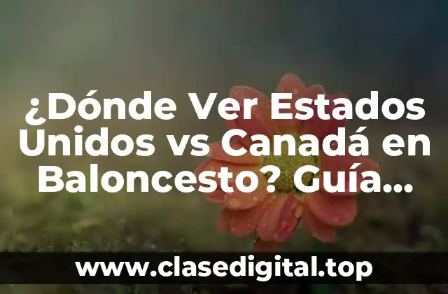 ¿Dónde Ver Estados Unidos vs Canadá en Baloncesto? Guía Completa