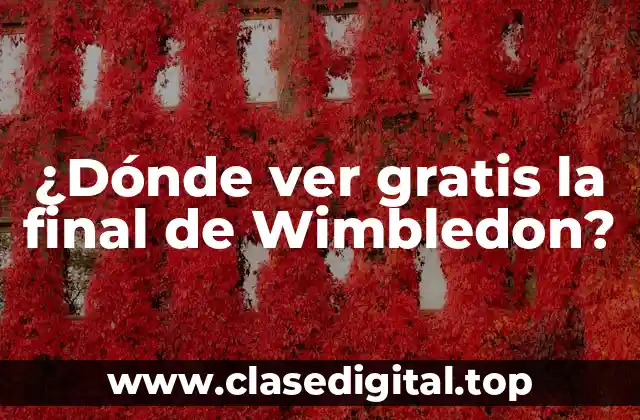 ¿Dónde ver gratis la final de Wimbledon?