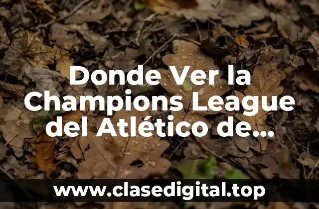 ¿Dónde Ver la Champions League del Atlético de Madrid en TV?