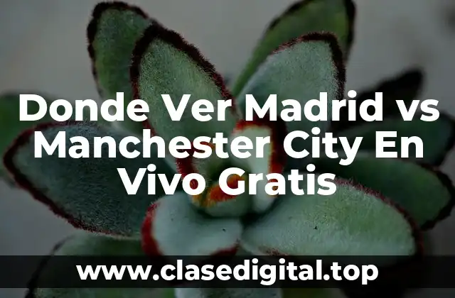 Donde Ver Madrid vs Manchester City En Vivo Gratis