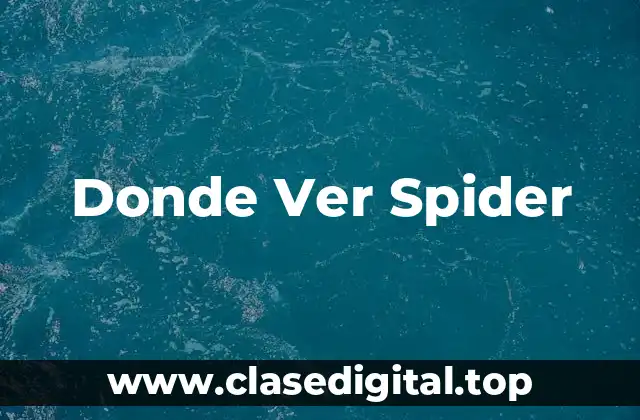 Donde Ver Spider