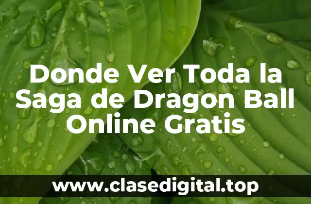 Donde Ver Toda la Saga de Dragon Ball Online Gratis