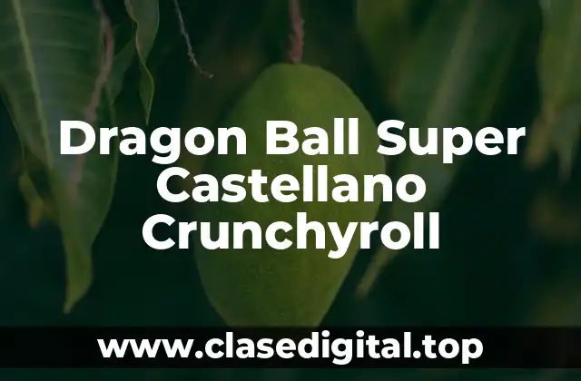 Dragon Ball Super Castellano Crunchyroll