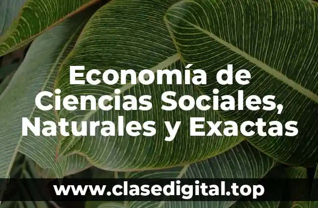 Economía de Ciencias Sociales, Naturales y Exactas