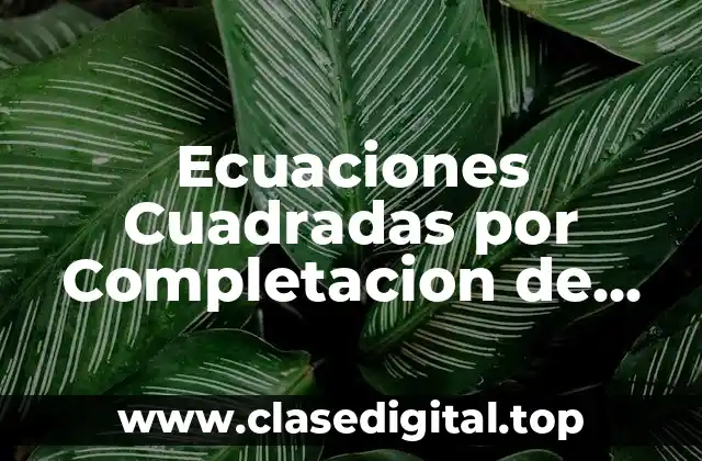Ejemplos de ecuaciones cuadradas