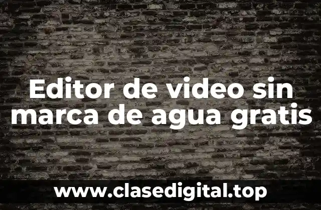 ¿Por qué necesitas un editor de video sin marca de agua?
