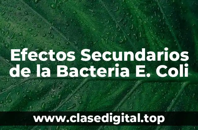 Efectos Secundarios de la Bacteria E. Coli