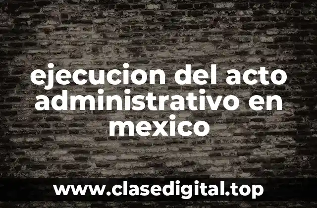 ejecucion del acto administrativo en mexico
