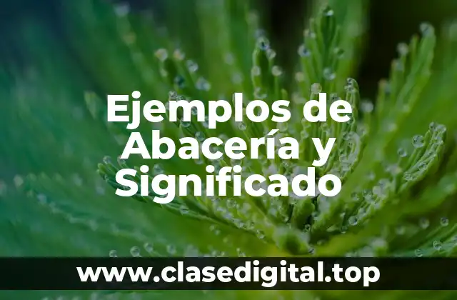 Ejemplos de Abacería