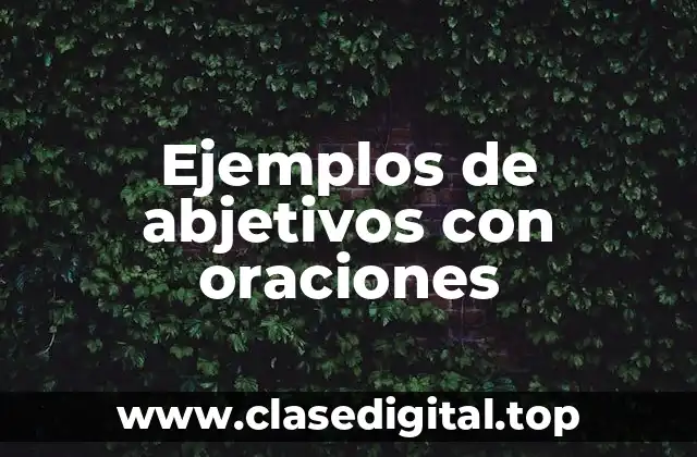 Ejemplos de abjetivos con oraciones