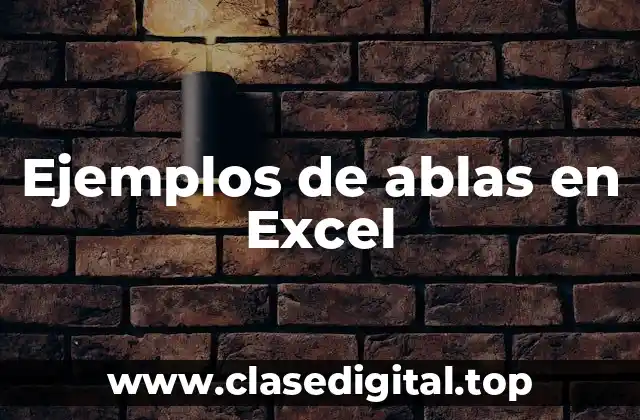 Ejemplos de ablas en Excel