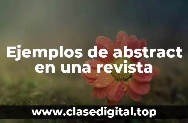 Ejemplos de abstract en una revista