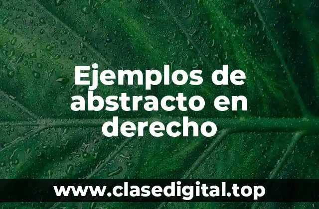 Ejemplos de abstracto en derecho