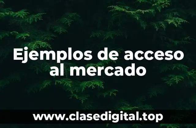 Ejemplos de acceso al mercado