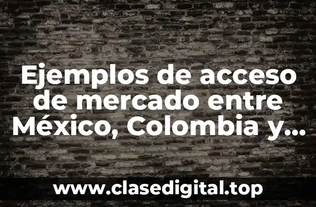 Ejemplos de acceso de mercado entre México, Colombia y Venezuela