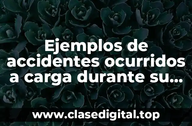 Ejemplos de accidentes ocurridos a carga durante su transportación y Significado