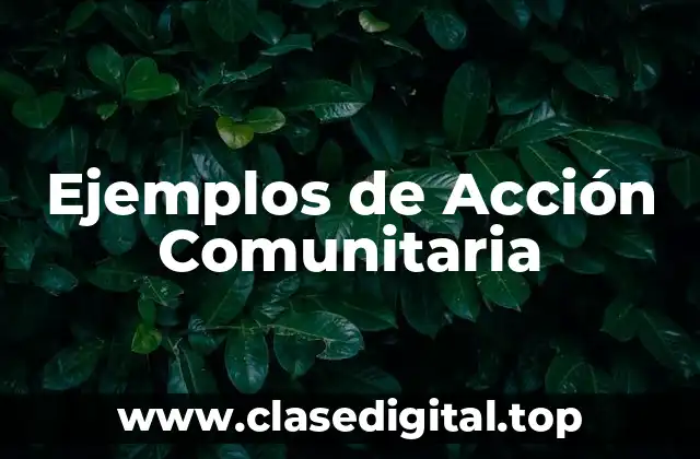 Ejemplos de Acción Comunitaria