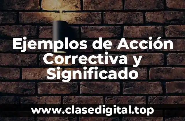 Ejemplos de Acción Correctiva y Significado