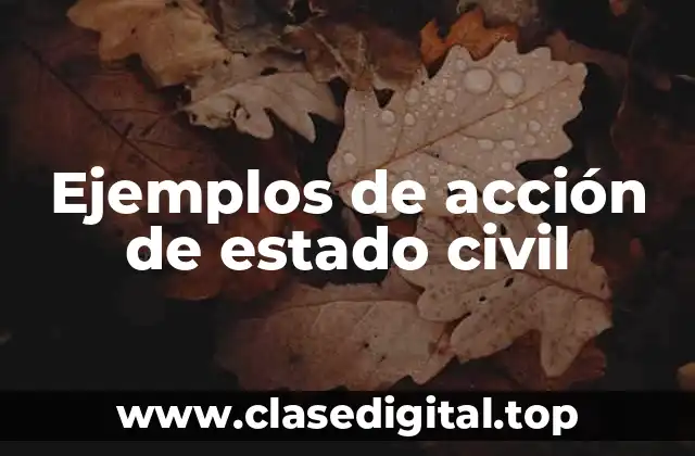 Ejemplos de acción de estado civil