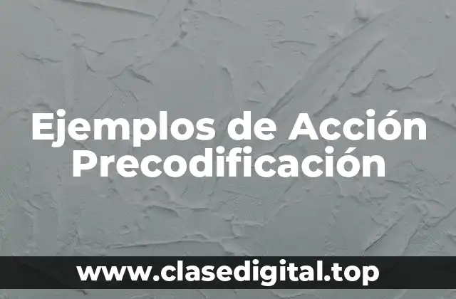 Ejemplos de Acción Precodificación